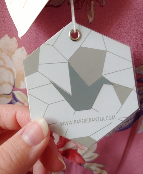 Paper Crane Floral Print Sleeveless A-Line Ruffle Mini Dress Pink Small - Picture 6 of 8